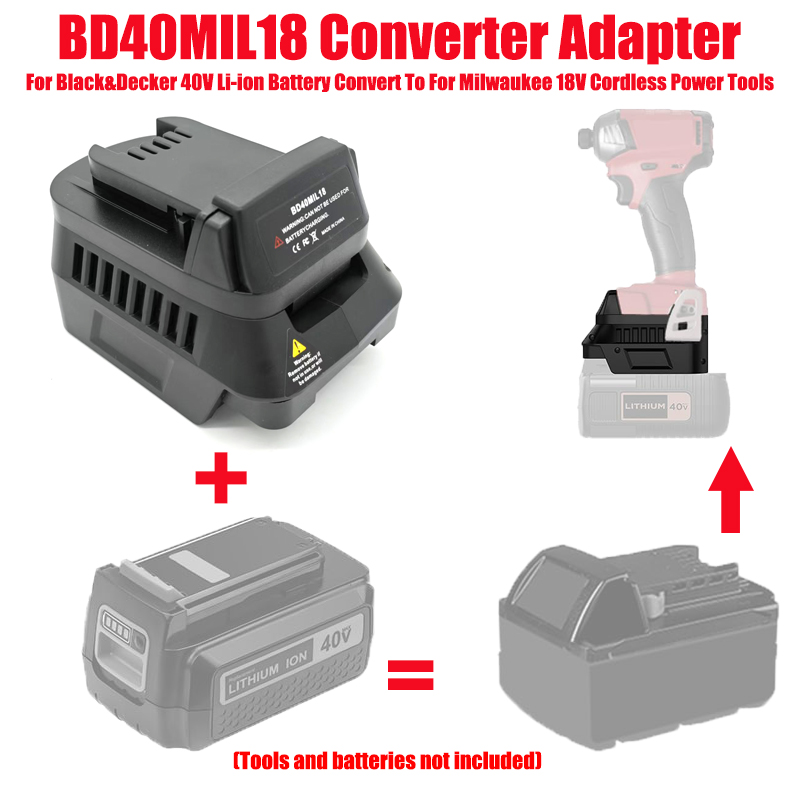 Black+Decker Tool Cordless - Adaptateur de batterie pour Black&Decker 40V